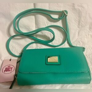 Juicy By Juicy Couture Wordy Wos Womens Wallet Crossbody - Mint Chip